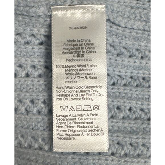 NWT Madewell Pointelle Stitch Mockneck Sweater Heather Pale Dawn Light Blue XXS - Picture 7 of 10